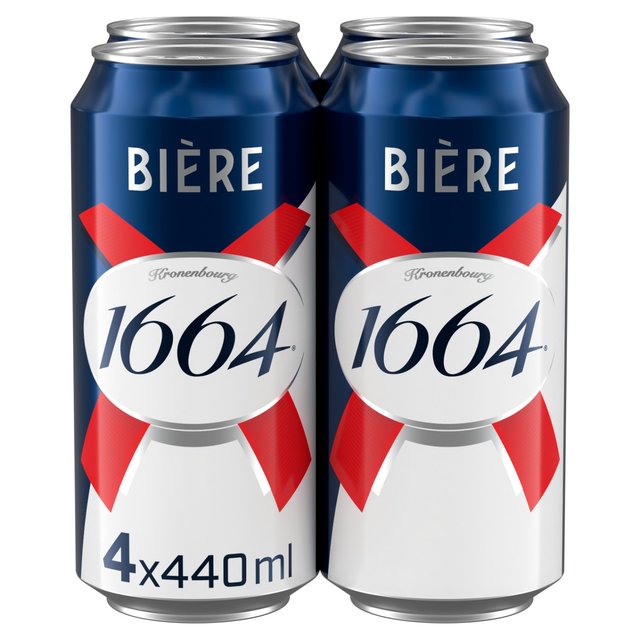 Kronenbourg 1664 Lager Beer Cans   4 x 440ml GOODS M&S   