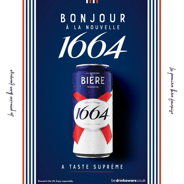 Kronenbourg 1664 Lager Beer Cans   4 x 440ml GOODS M&S   