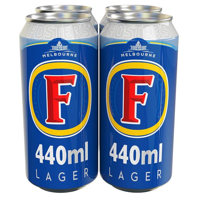 Foster's Lager Beer Cans   4 x 440ml GOODS M&S   