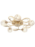 Gallery Home antique brass flush ceiling light with glass beads - British product