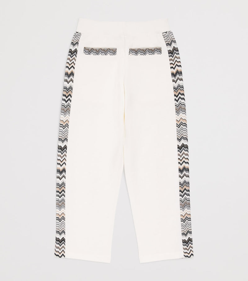 Missoni kids cotton zigzag-trim sweatpants 4-14 years, imported from the UK