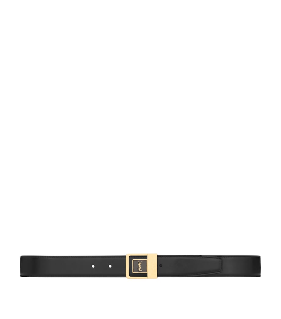 Saint Laurent leather logo belt 3cm width, UK version