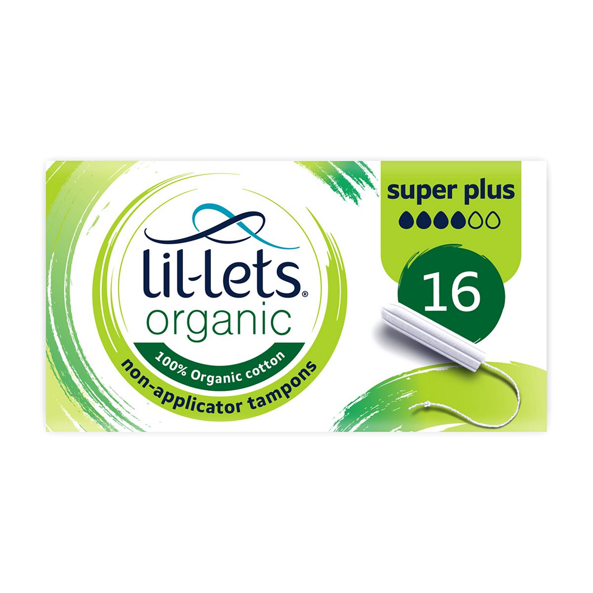 Lil-Lets Organic Non-Applicator Tampons Super Plus 16 pack GOODS Boots   