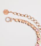 SHAY rose gold heart tennis necklace pink sapphires diamond (British brand)