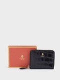 Osprey London Black Wentworth Italian Leather Medium Zip Purse