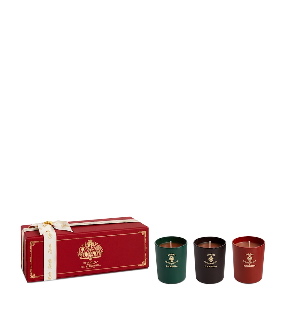 Santa Maria Novella scented candle set with Pot Pourri, Melograno, and Tobacco Toscano fragrances, 70g each (British brand)