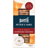 Peter's Yard Fig & Spelt sourdough crackers 100g, imported from the UK