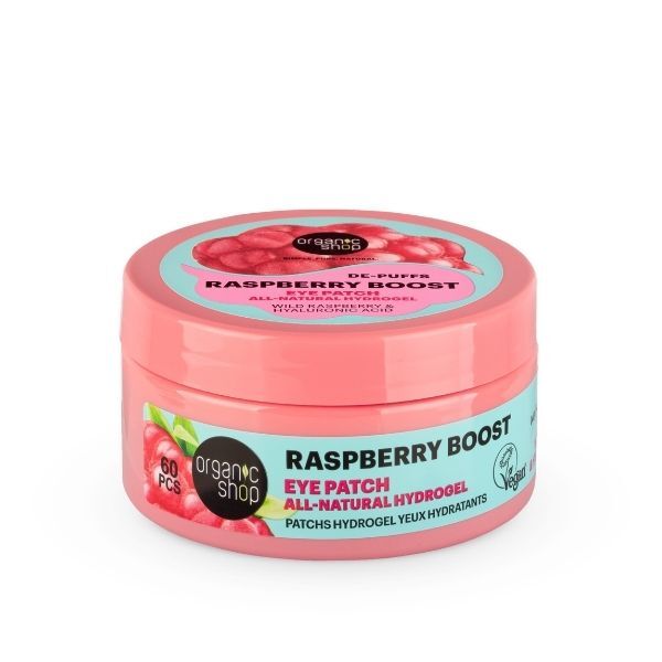 Organic Shop De-Puff Raspberry Boost eye patches 60pcs, imported from the UK