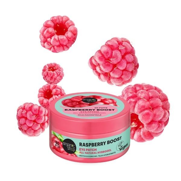 Organic Shop De-Puff Raspberry Boost eye patches 60pcs, imported from the UK