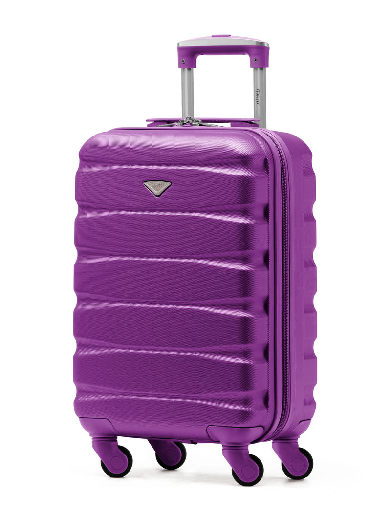 Flight Knight Purple Hard Shell ABS Easyjet Size Cabin Carry On Case
