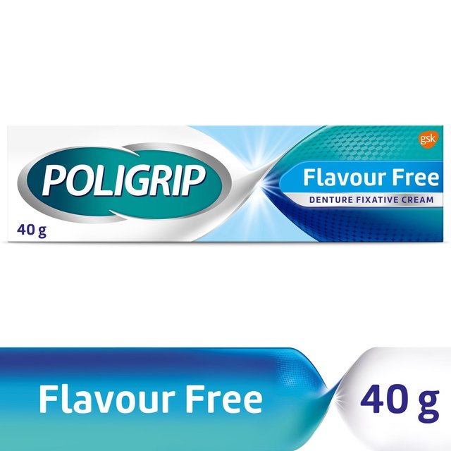 Poligrip Denture Adhesive Fixative Cream Flavour Free All-Day Hold   40g GOODS M&S   