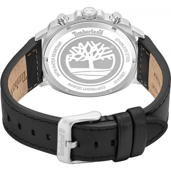 Timberland black Williston watch with leather strap (British brand)