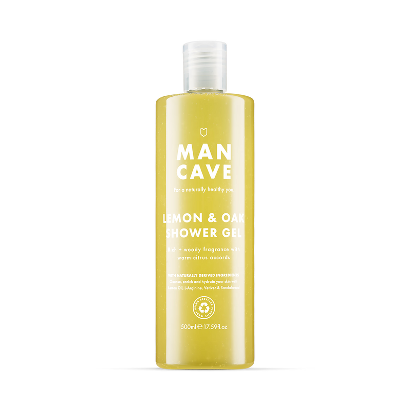 Mancave shower gel lemon oak 500ml, imported from the UK