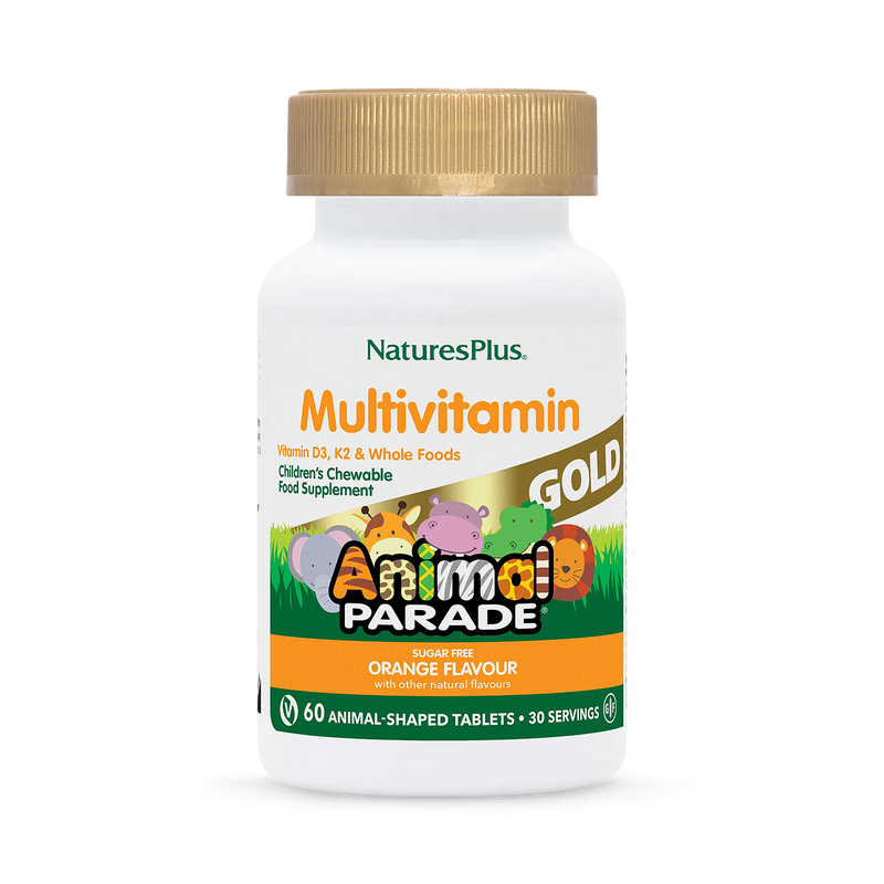 NaturesPlus Animal Parade GOLD orange multivitamin chewable 60 tablets (British brand)