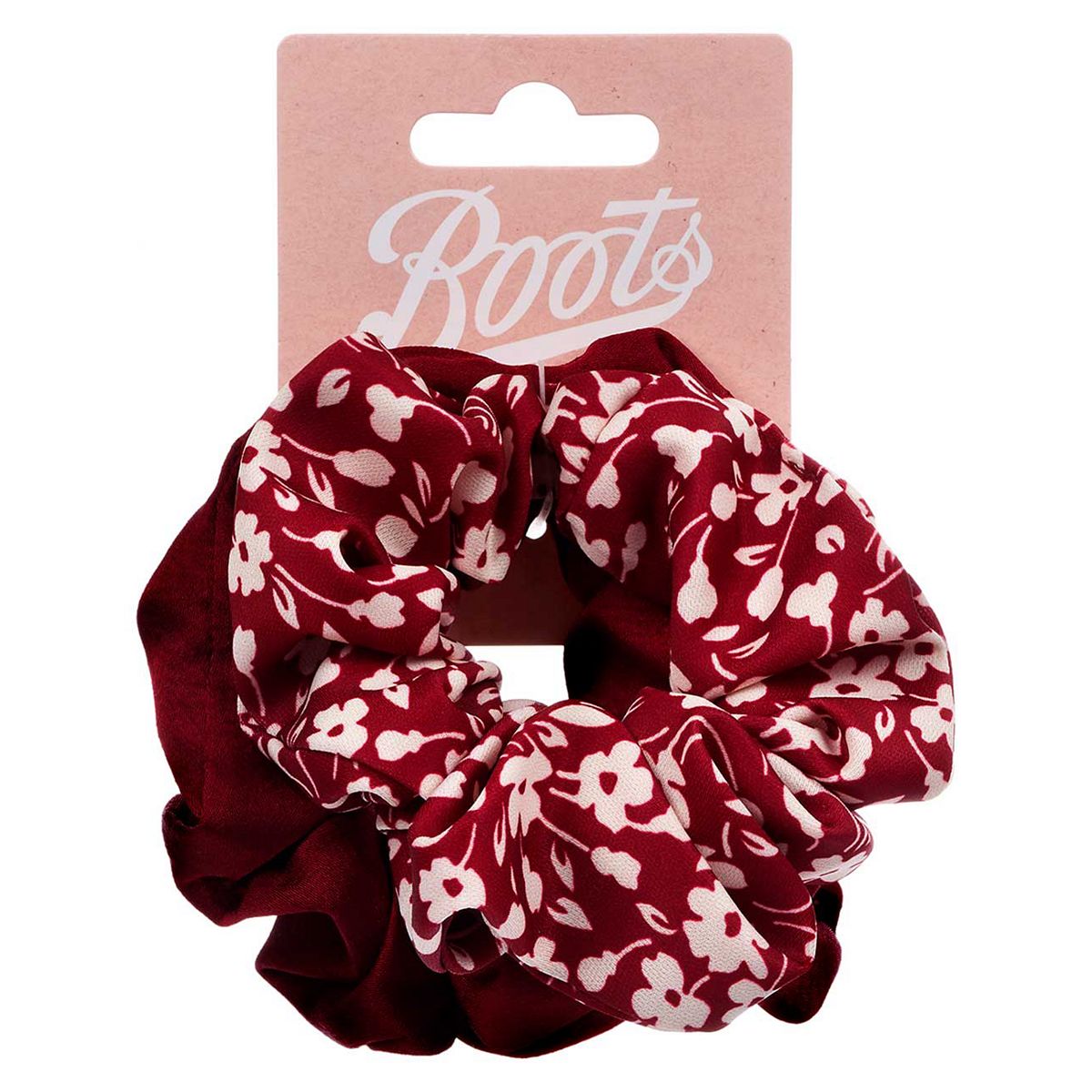 Boots floral and burgundy 2 pack scrunchies GOODS Boots   