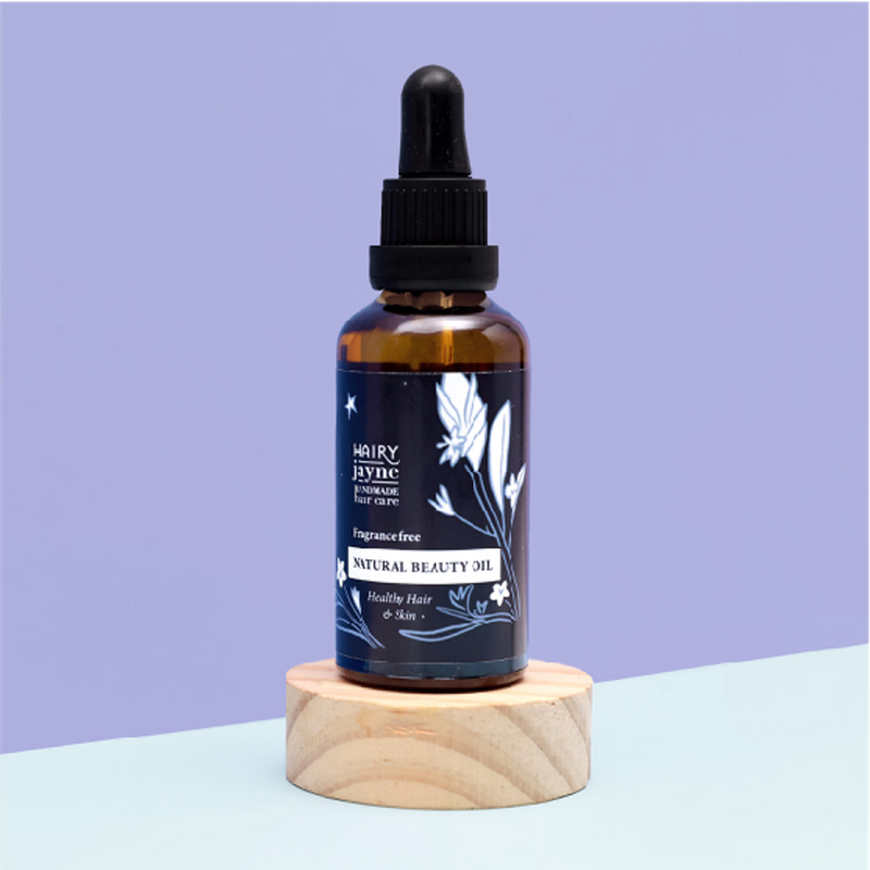 Natural beauty oil for hair and skin, British product