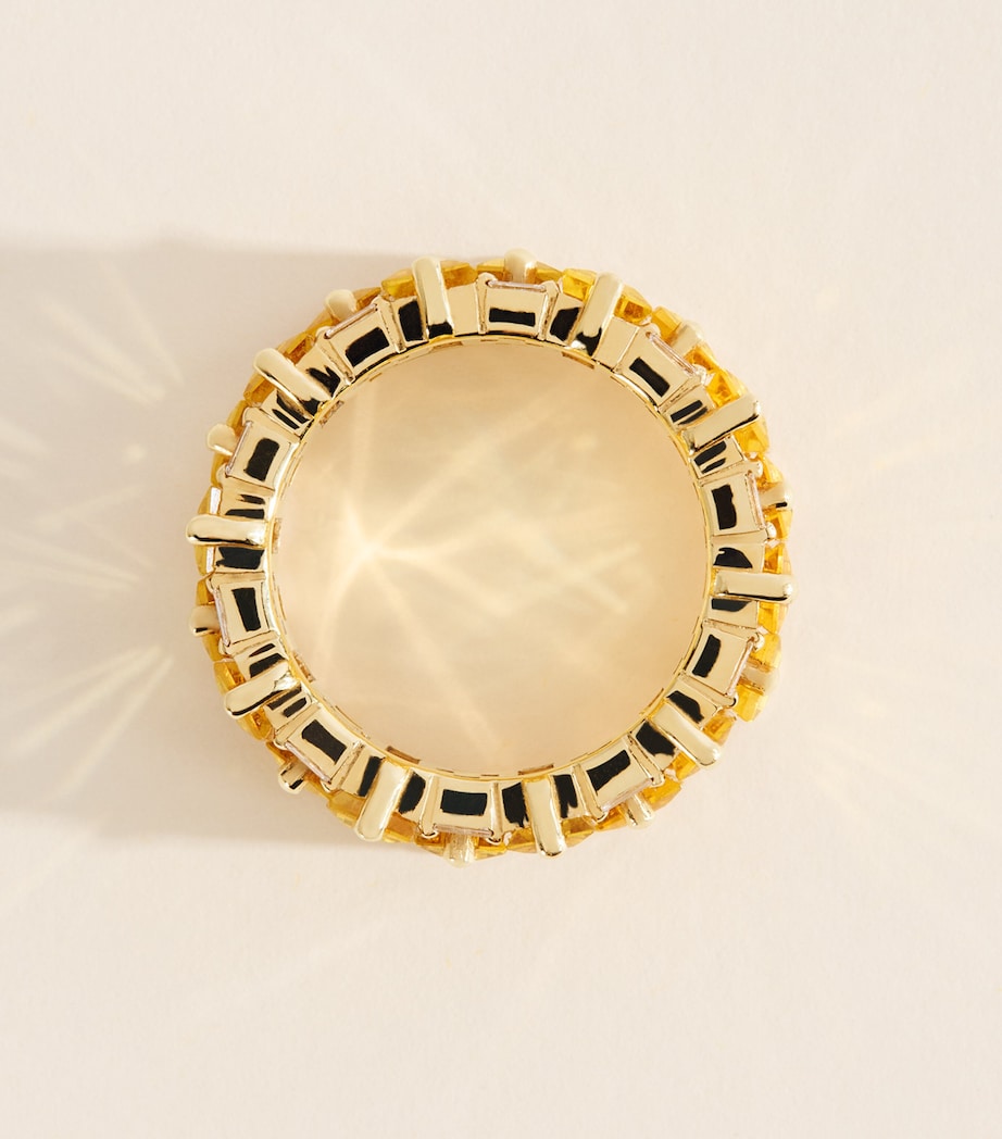 Suzanne Kalan yellow gold diamond sapphire ring size 7 - British product