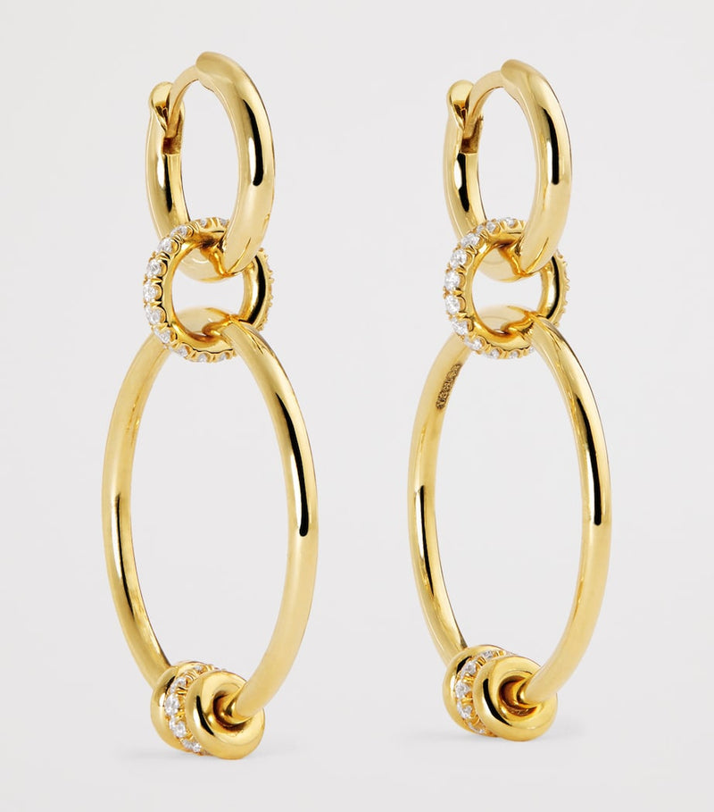 Spinelli Kilcollin Asha hoop earrings 18K yellow gold diamond, imported from the UK