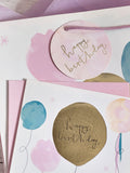 Next pink pastel balloon gift bag and card set, UK version