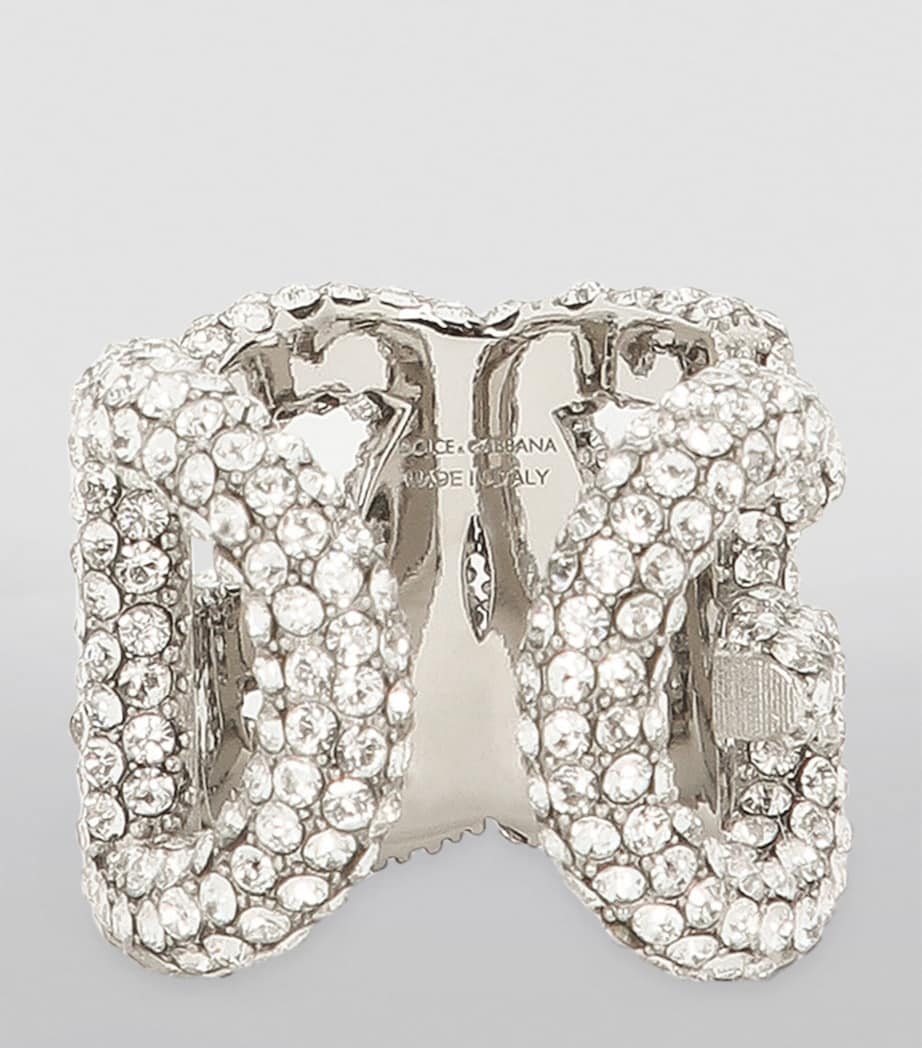 Dolce&Gabbana embellished DG Millennials logo ring, UK version