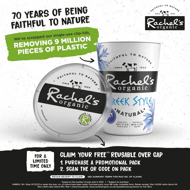 Rachel's Organic Set Greek Style Natural Yoghurt    450g