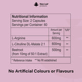 New Leaf L-Arginine & L-Citrulline Complex with Beetroot 120 capsules, UK version