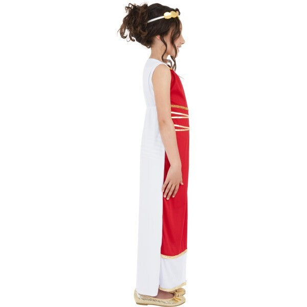 Smiffys Grecian Girl Costume red robe and headpiece - British product