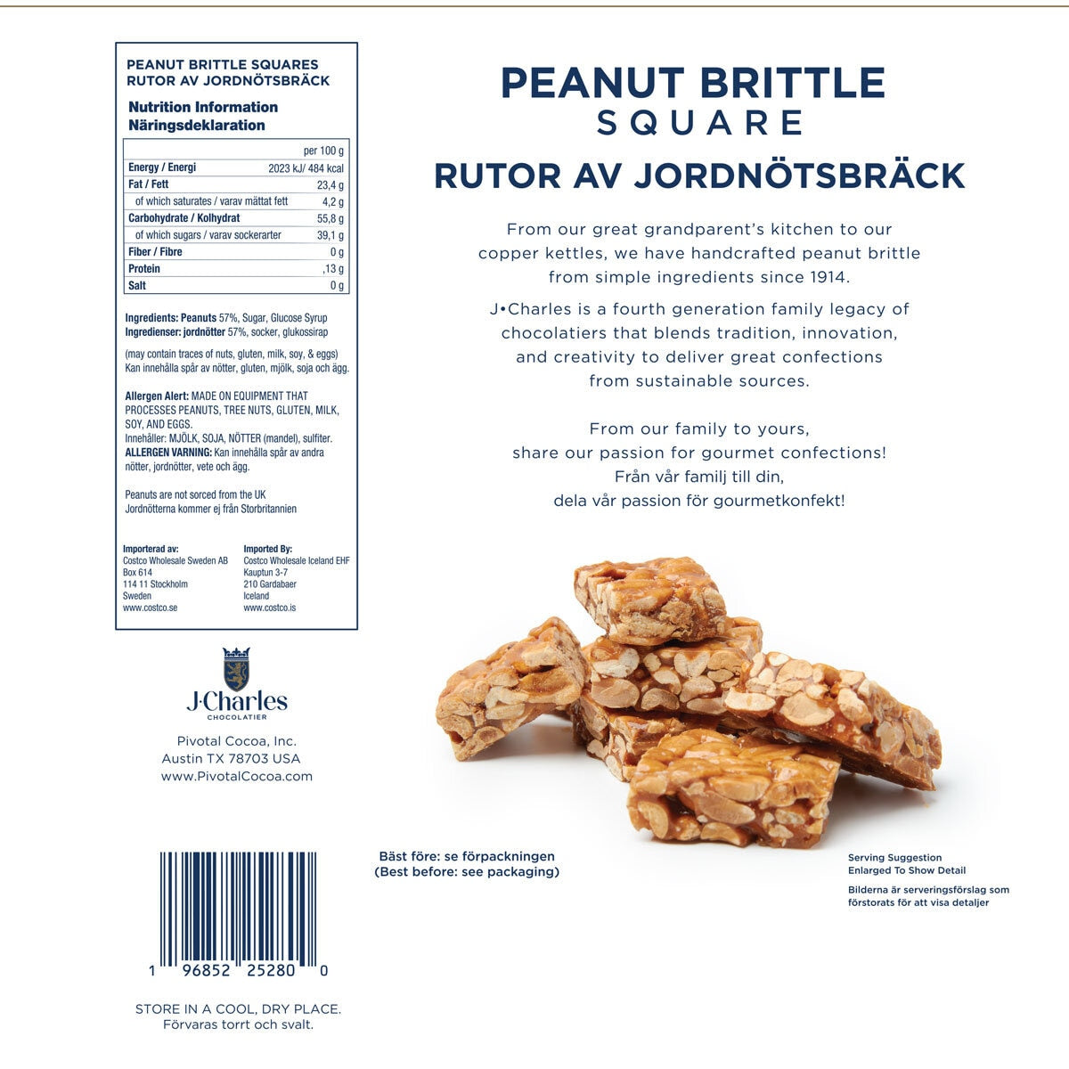 J.Charles Peanut Brittle Squares, 800g GOODS Costco UK