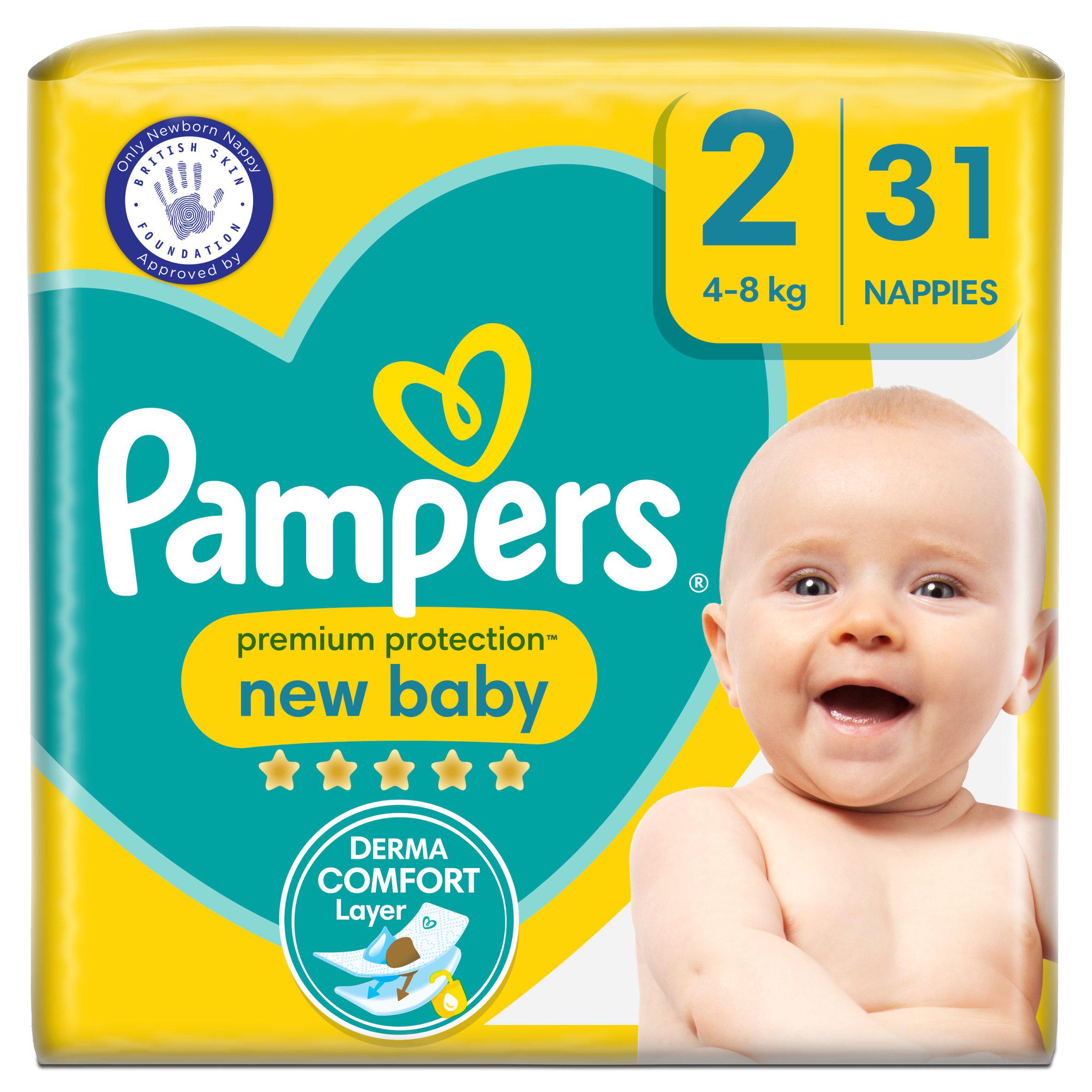 Pampers New Baby Carry Pack Nappies Size 2, 4kg-8kg x31 big packs Sainsburys   