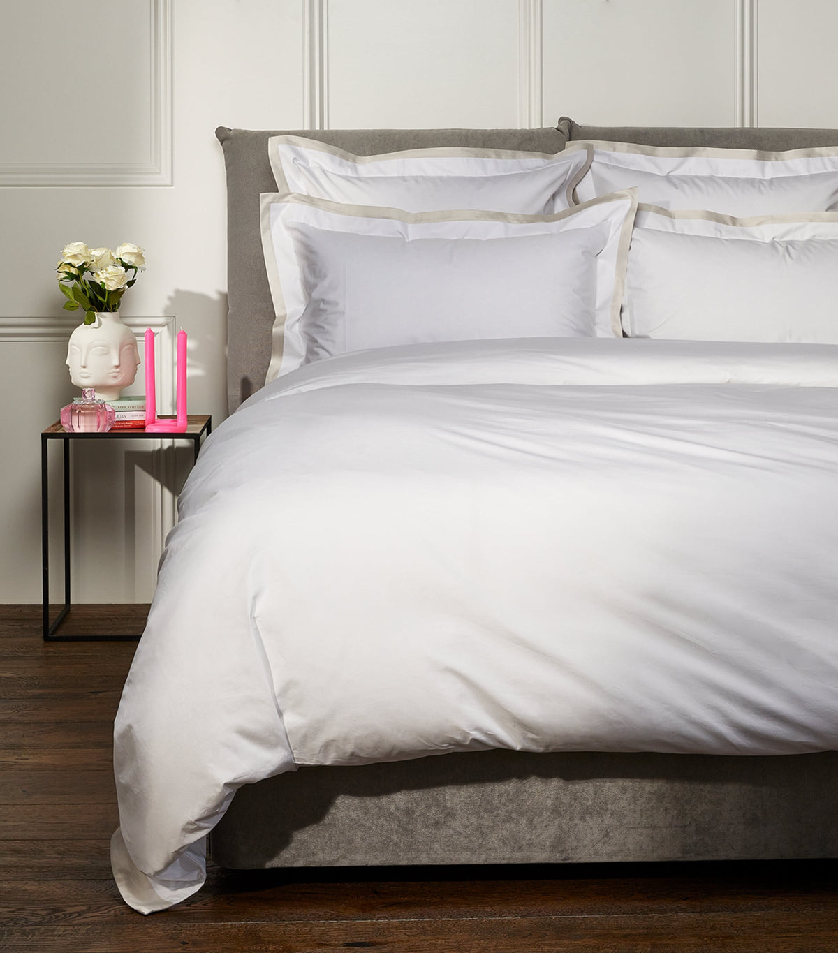 Celso De Lemos King pillowcase with contrasting trims, 50cm x 90cm - British product