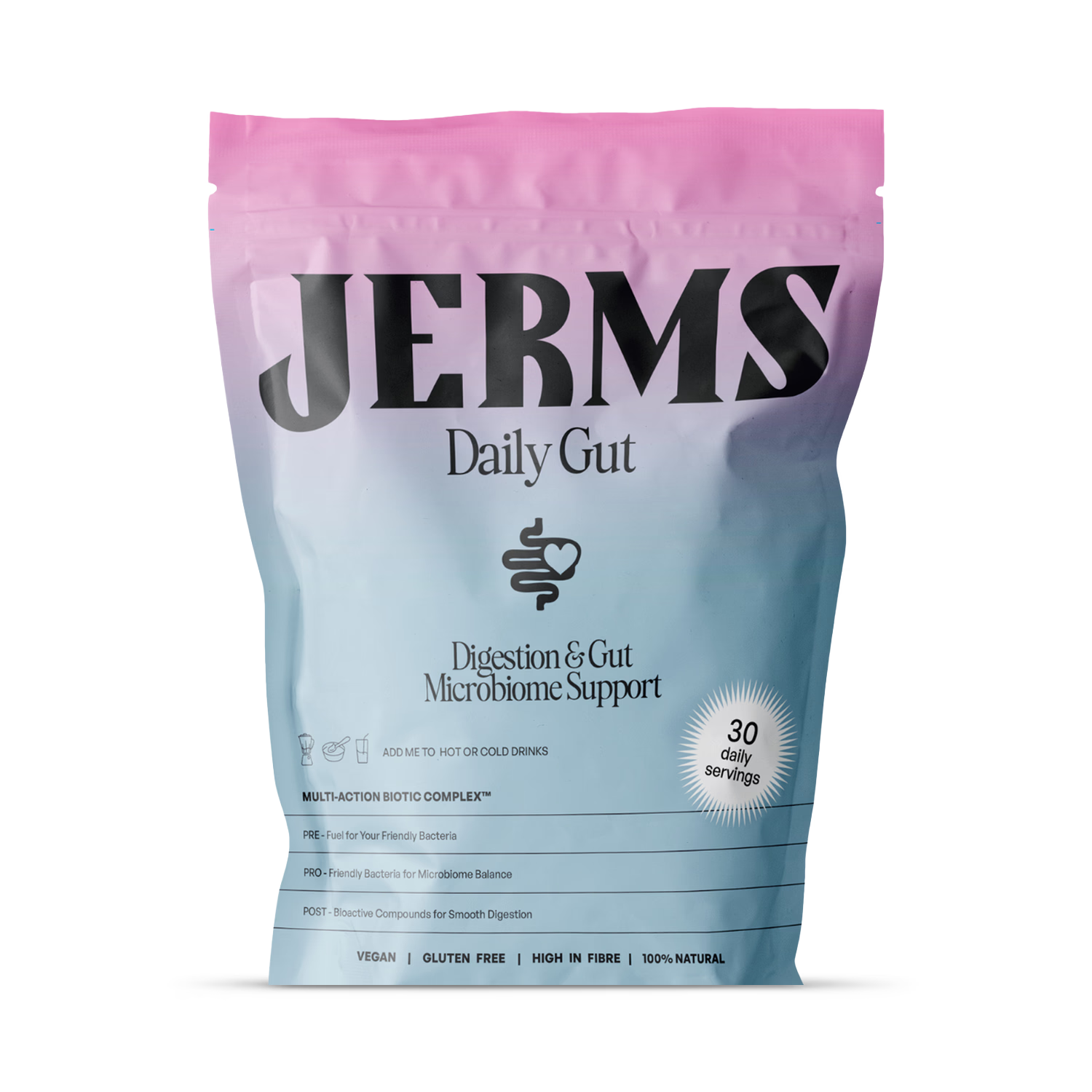 JERMS Daily Gut superfood powder 150g, UK version