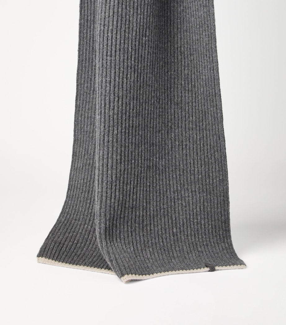 Brunello Cucinelli cashmere English rib scarf 70x235cm, UK version