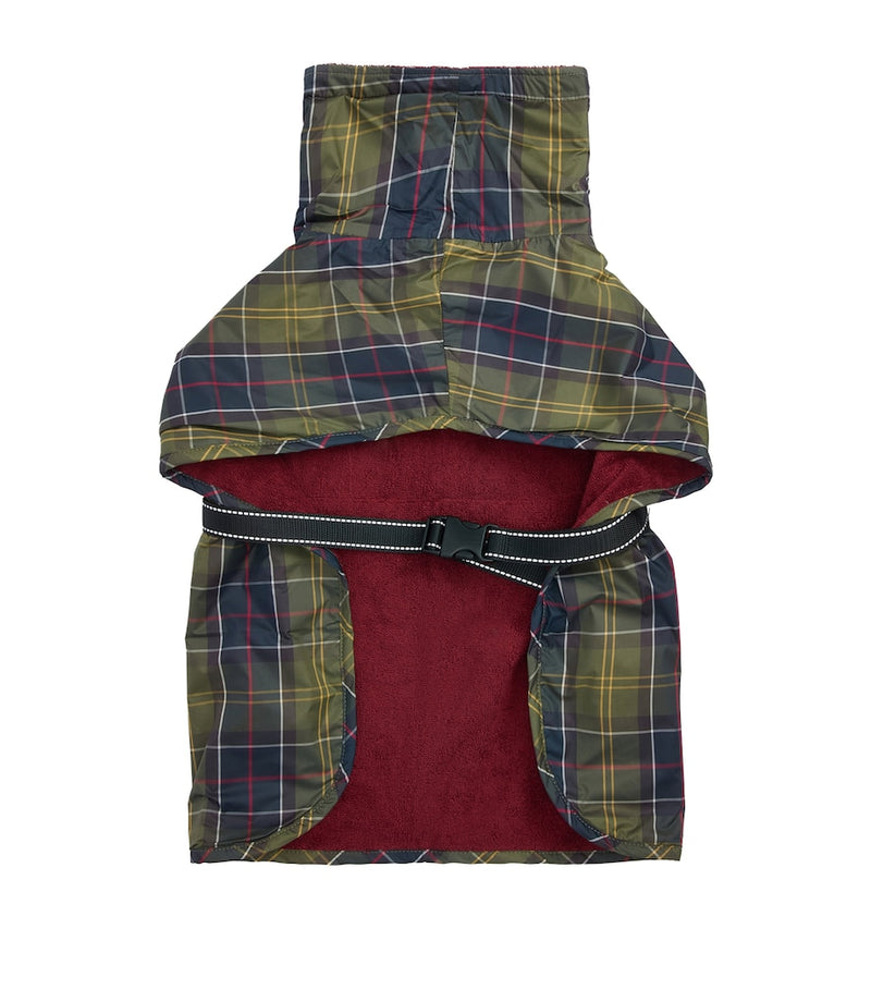 Barbour tartan terry drying robe for dogs - British product