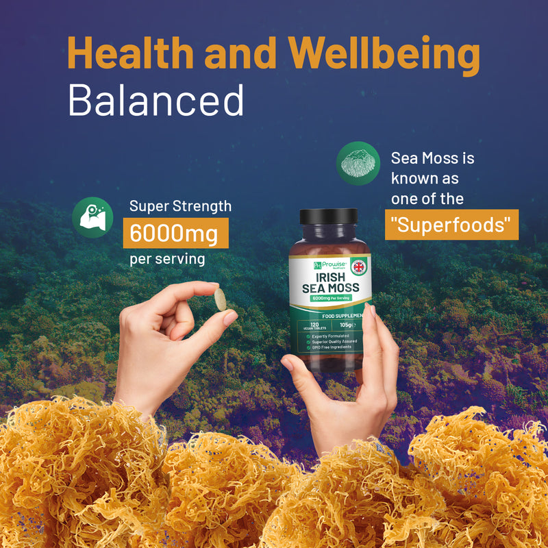 Prowise Irish sea moss tablets 6000mg 120 vegan tablets - British product