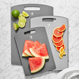 Henckels 3-piece cutting board set in grey and white (British brand)