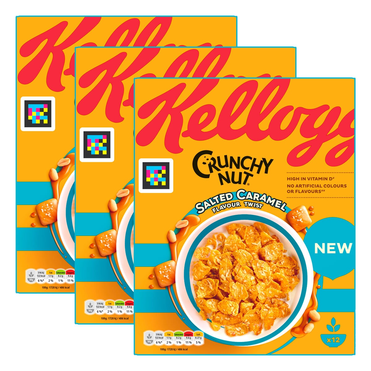 Kellogg's Crunchy Nut Salted Caramel cornflakes, imported from the UK