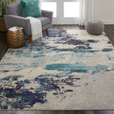 Celestial Ivory Blue Rug in 4 Sizes GOODS Costco UK