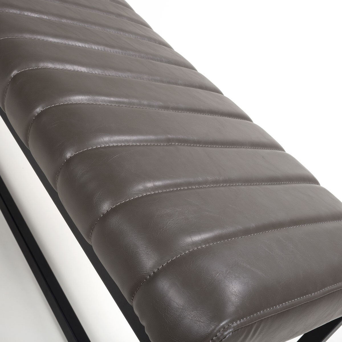 Shankar Archer grey faux leather dining bench, UK version