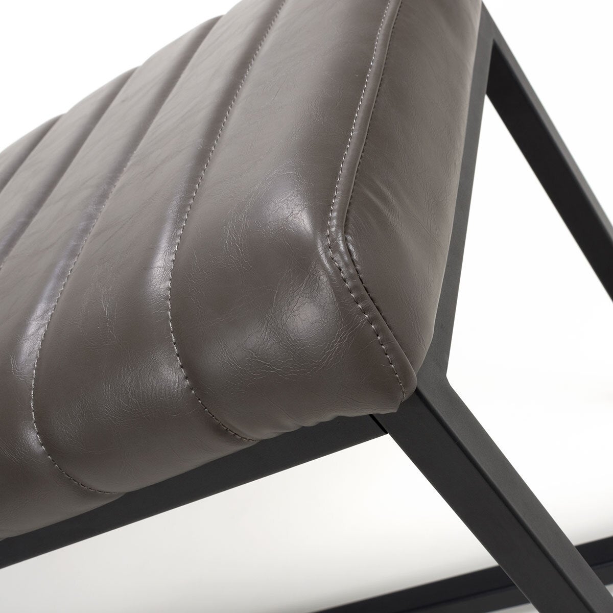 Shankar Archer grey faux leather dining bench, UK version