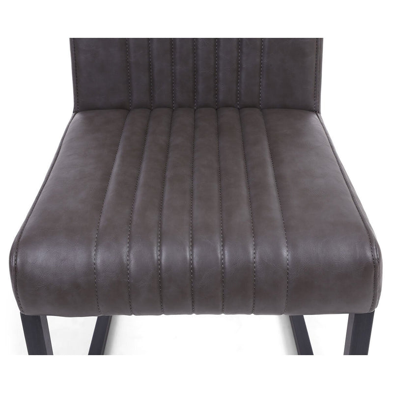 Shankar grey faux leather cantilever dining chair 2 pack, UK version