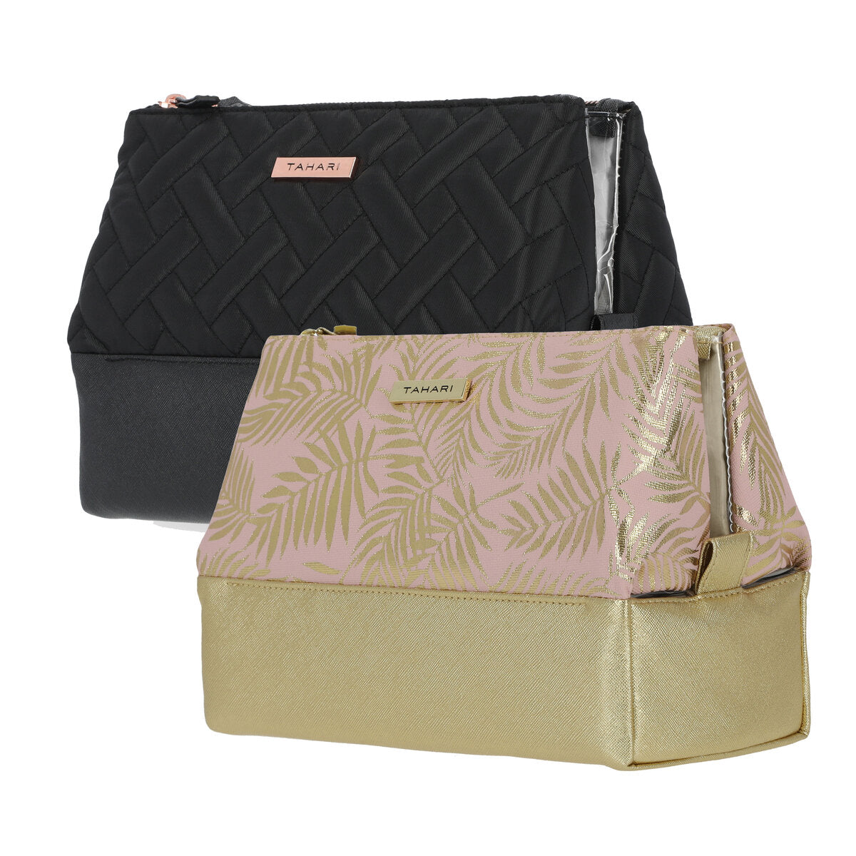 Tahari cosmetic bag with three sections (British brand)