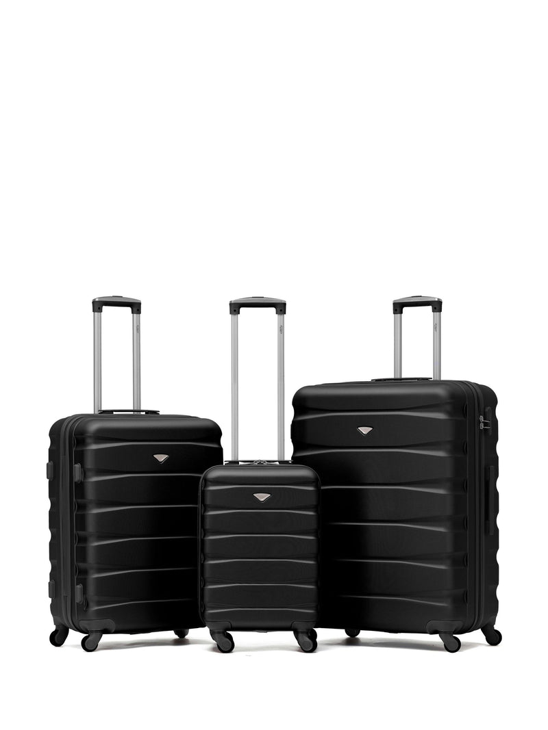 Flight Knight Orange/Black Hardcase Suitcase Set - 3 Piece (Cabin, Medium, Large)