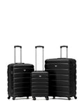Flight Knight Orange/Black Hardcase Suitcase Set - 3 Piece (Cabin, Medium, Large)