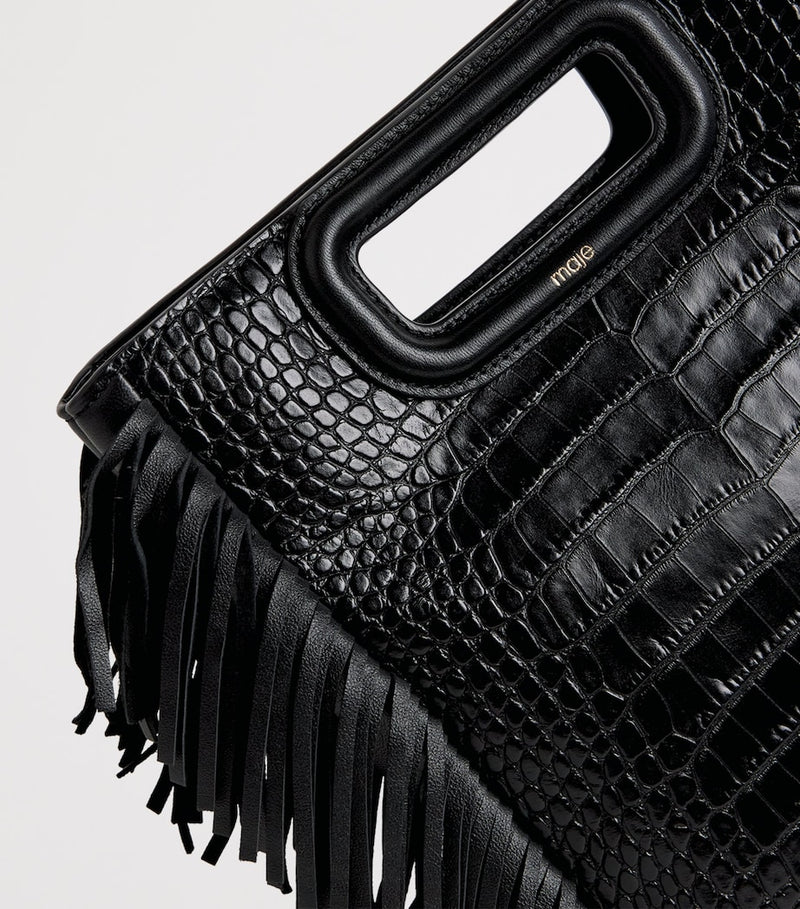 Maje M cross-body bag leather fringed trim UK version