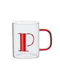 George Home Red Alphabet Glass Mug - P GOODS ASDA   