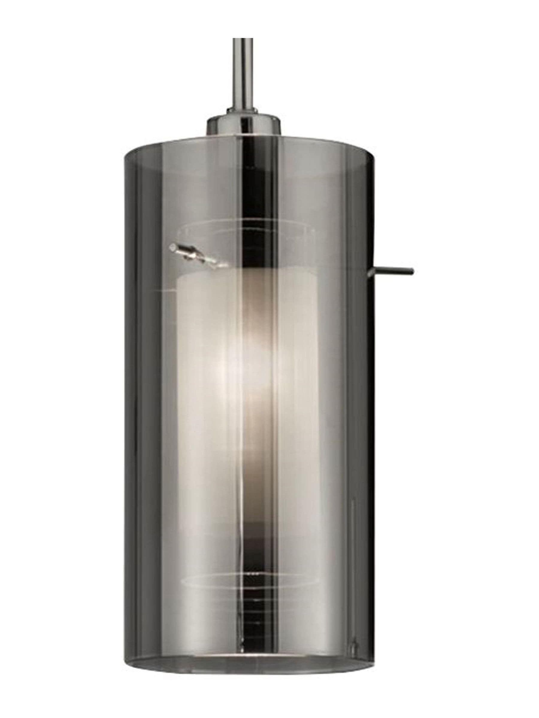 Searchlight Basil chrome pendant light smoked glass frosted inner 3-light - British product