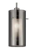 Searchlight Basil chrome pendant light smoked glass frosted inner 3-light - British product