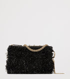 Jimmy Choo crystal-embellished satin clutch bag, imported from the UK