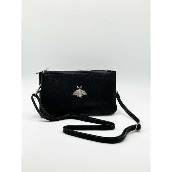SVNX crossbody bag black with bee embellishment one size - British product
