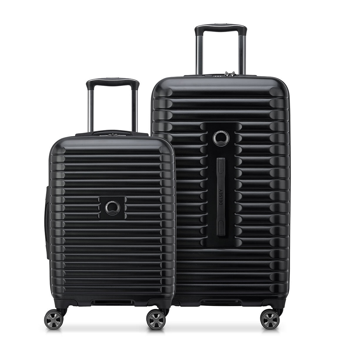 Delsey 2 piece hardside trunk set black or silver, UK version